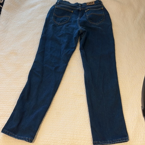 Vintage High Rise Lee Dark Wash Denim Jeans / Size 8 - Picture 3 of 8